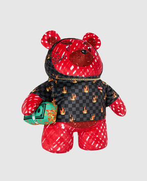 Sprayground Children's red backpack DIABLO SCRIBBLE FIRE MONEYBEAR in the shape of a bear 910B8696NSZ