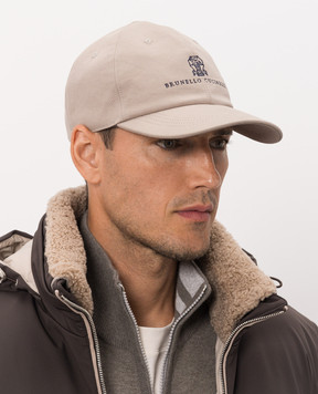 Brunello Cucinelli Gray cap with embroidery M252D9850