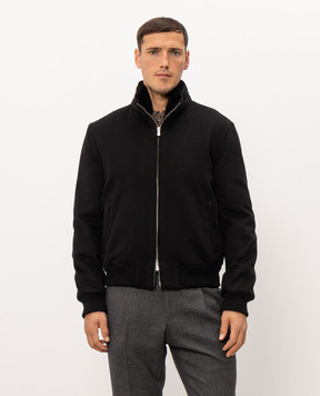 Enrico Mandelli Black wool and cashmere jacket with mink fur 2T704B4816