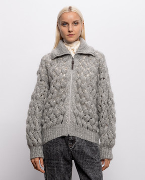 Brunello Cucinelli Gray cardigan with wool MNT347516