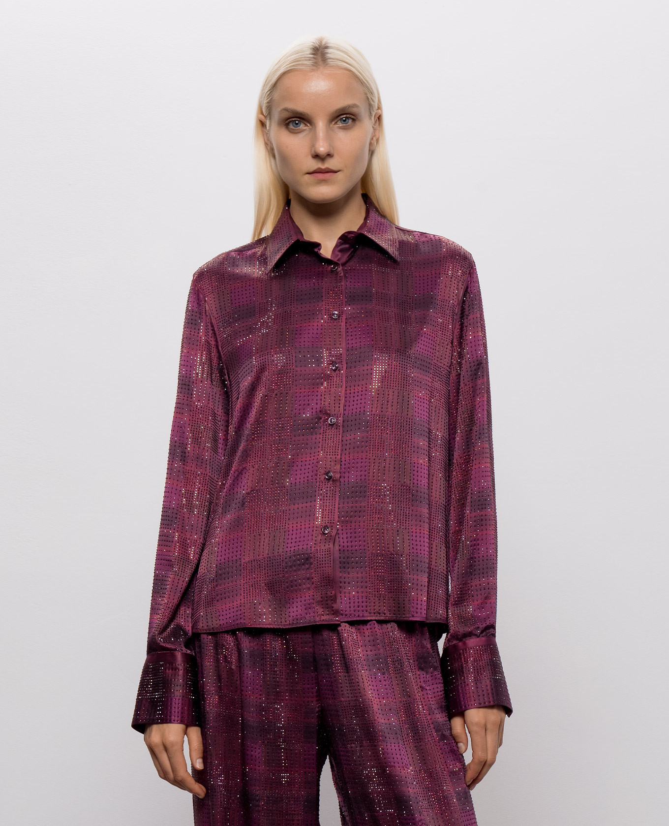 Pink silk blouse with crystals Ermanno Scervino 3