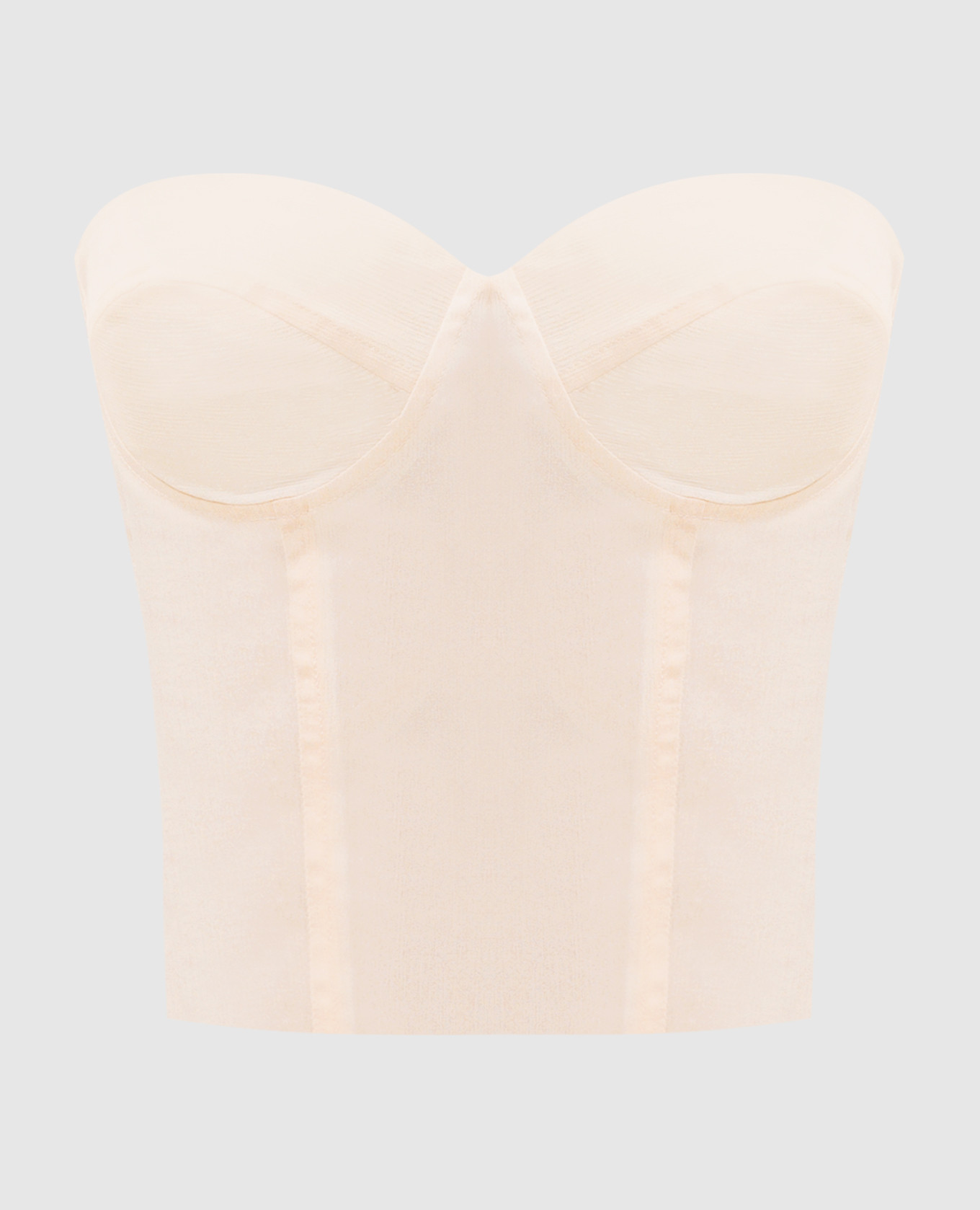 Beigefarbenes Seidenbustier-Top