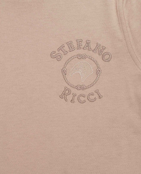 Stefano Ricci Children's brown T-shirt with embroidered logo YNH6101510803