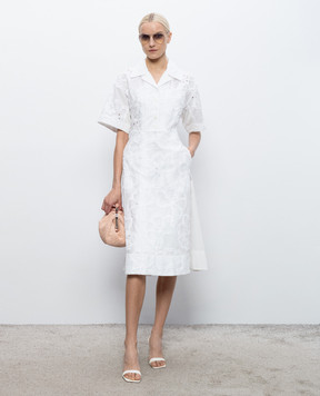 3.1 Phillip Lim White shirt dress with floral pattern S26291083TFE