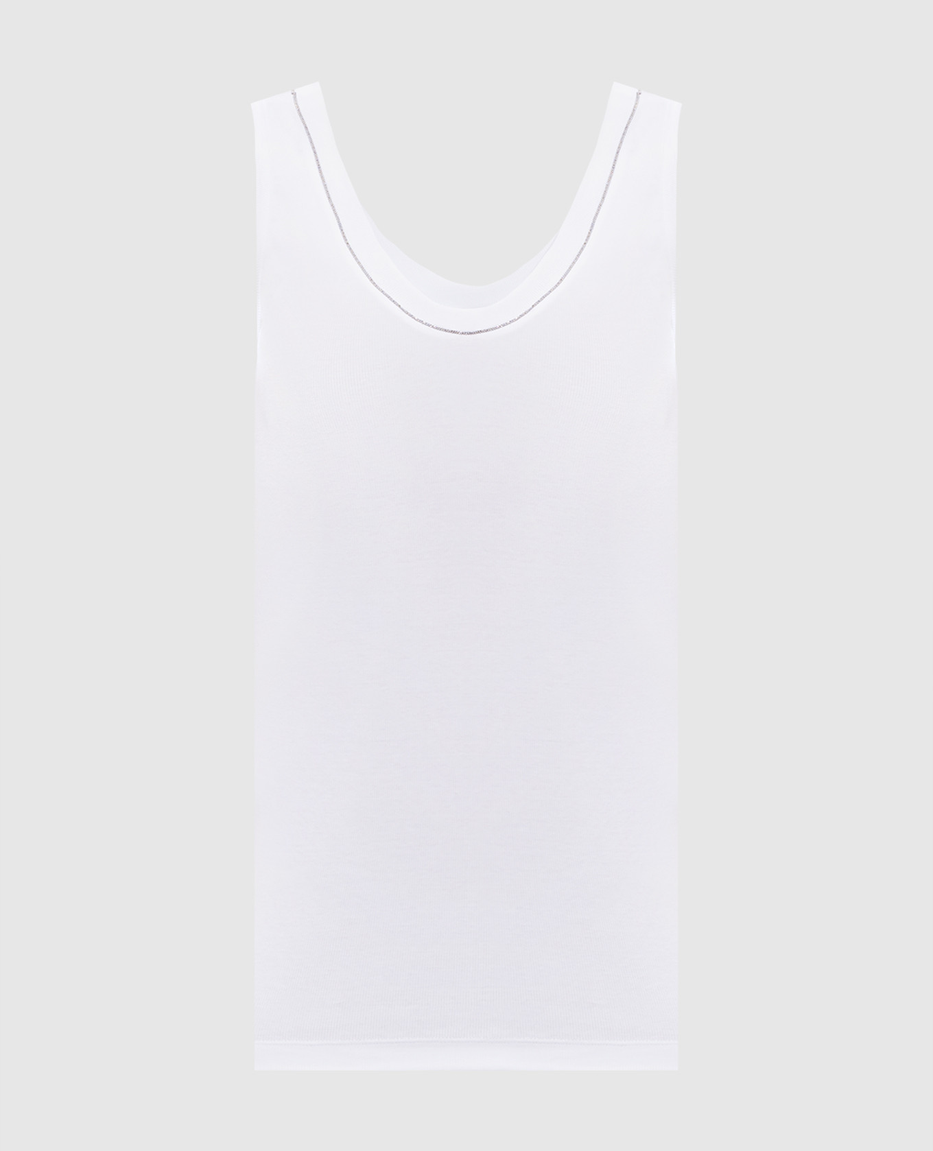 White ribbed top with monil chain