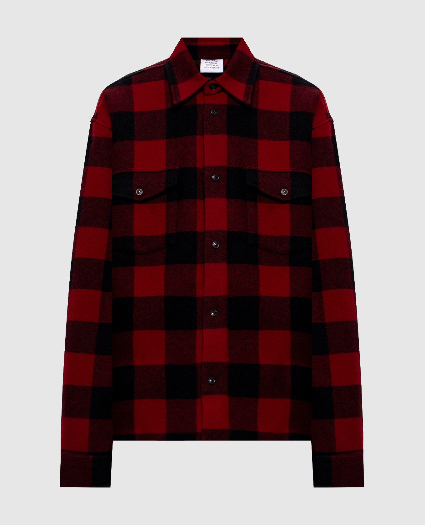 Checked wool shirt jacket