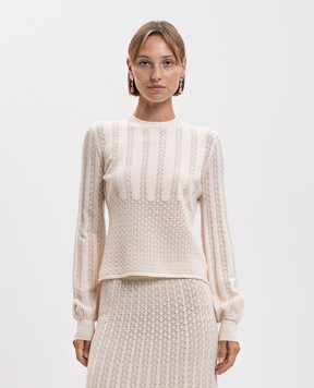 Twinset Beige jumper with openwork pattern 262TP3124