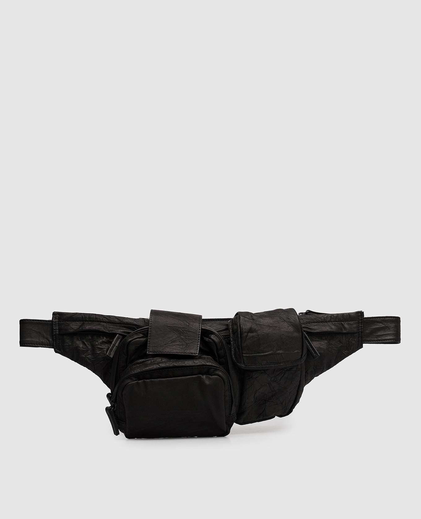 

Black leather belt bag Y`S Yamamoto