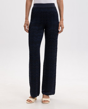 Missoni Blue wool patterned pants DC26WI00BK01JZ