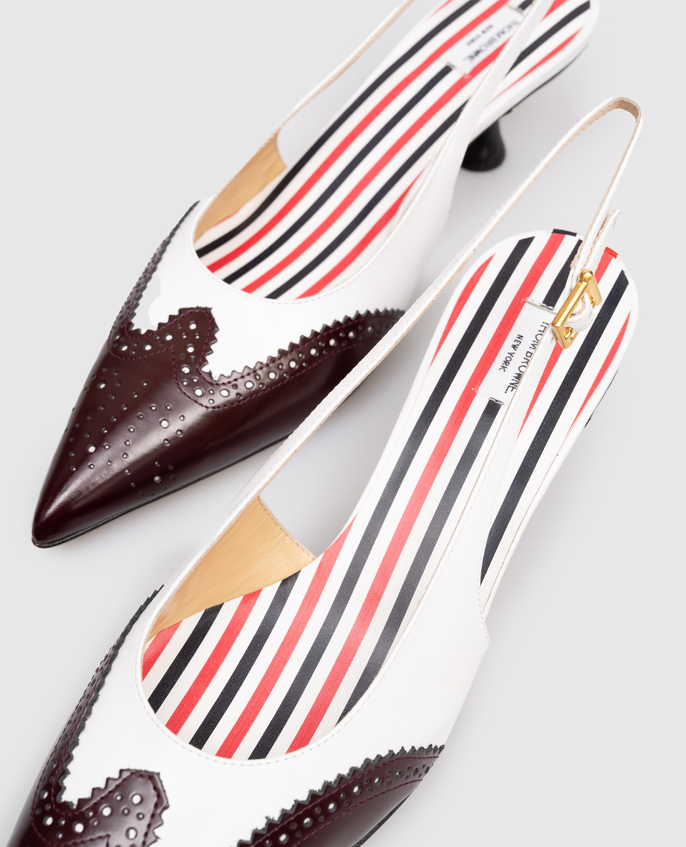 

White leather slingbacks Thom Browne