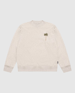 Palm Angels Children's gray sweatshirt with logo print F6PAJBSW119