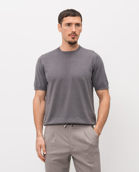 Enrico Mandelli Gray silk t-shirt 3K004A5645