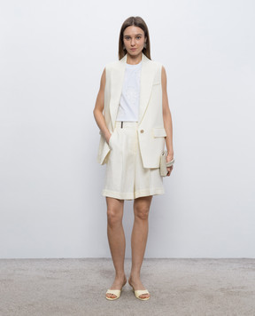 Peserico Ivory linen shorts P0421502606