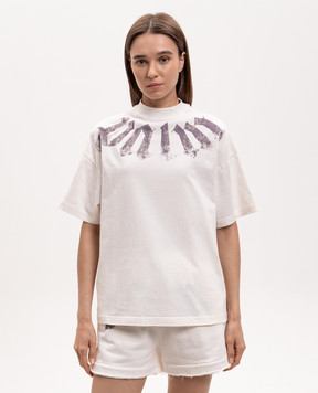 Palm Angels White T-shirt with logo print PWAA07BS26JER007