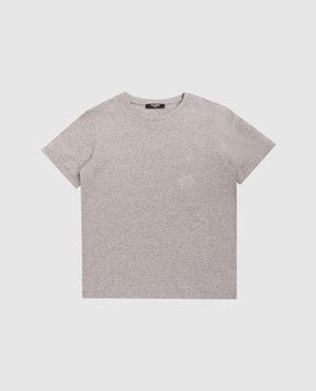 Balmain Children's gray T-shirt with embroidery BY8Q51Z3191610