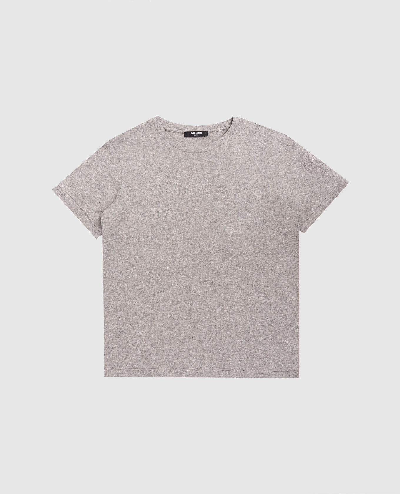 Children's gray T-shirt with embroidery Balmain