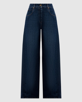 Brunello Cucinelli Blue jeans with logo patch MA095P4059