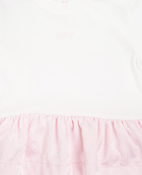 Off-White Children's pink dress with ruffles 44GXU004S26J001