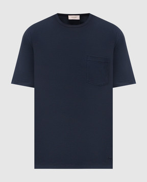 Agnona Blue T-shirt with embroidered logo TT09U1YY2066