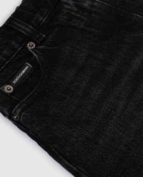 Dolce&Gabbana Children's black jeans with lapels L52F99LDD67812+