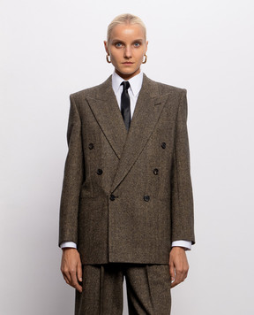 Saint Laurent Double-breasted jacket with patterned wool 859880Y3L22
