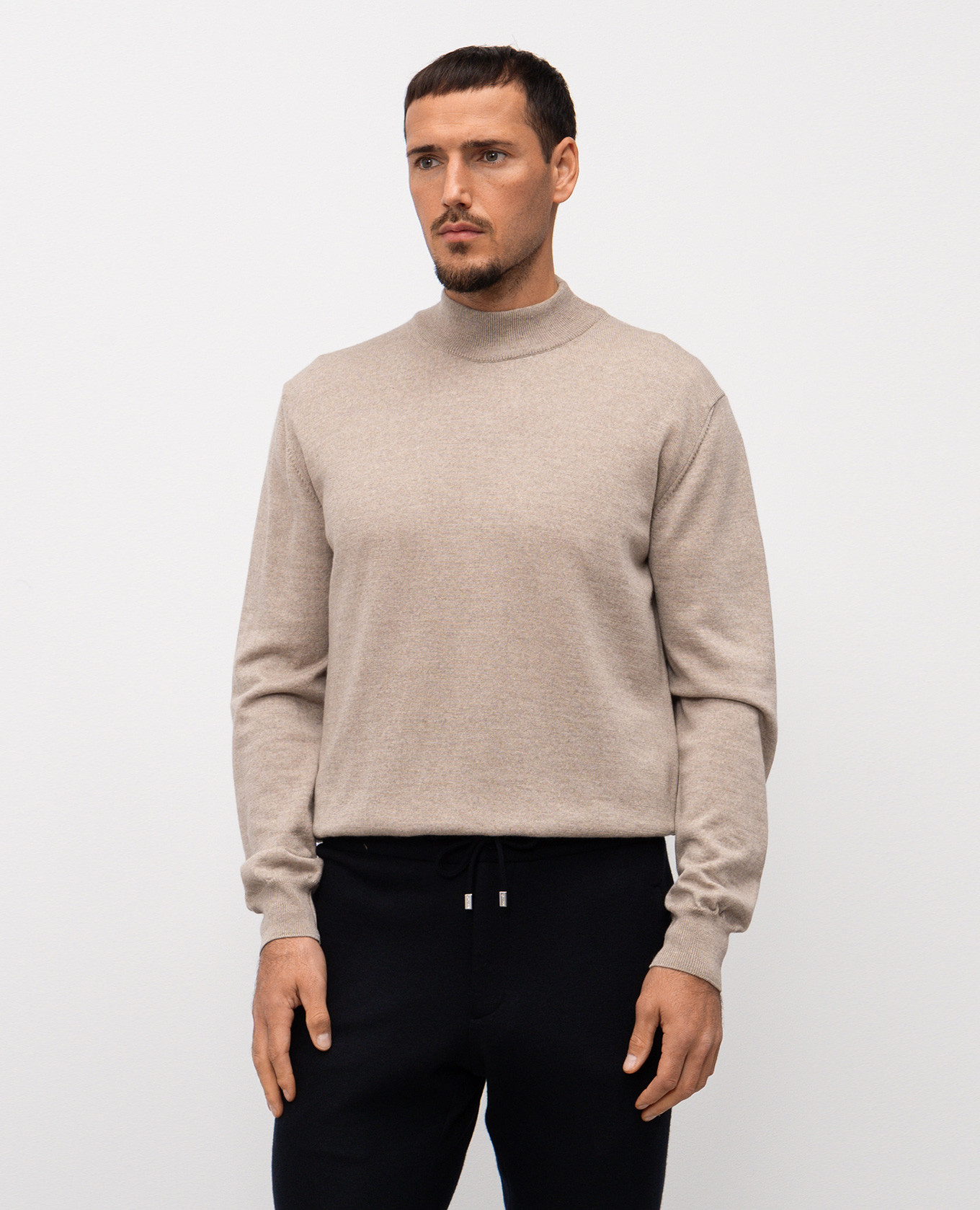 Beige merino wool sweater Cashmere&Whiskey 3