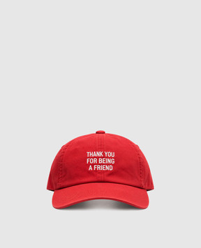 Ami Paris Red cap with embroidery UCP283AW0052