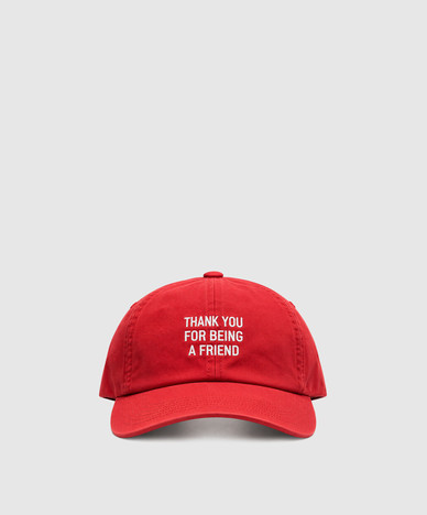 Red cap with embroidery