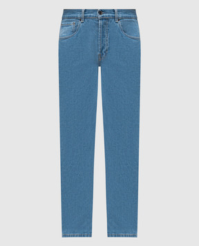 Pini Parma Candiani blue jeans with logo patch PINIJEALBL