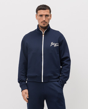 Balmain Blue sports jacket with logo GH1TFA91BD40