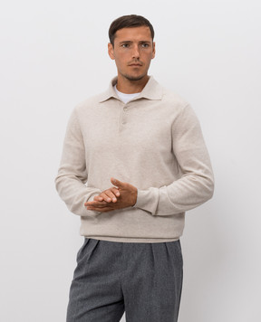 Brunello Cucinelli Ivory cashmere polo M2200295