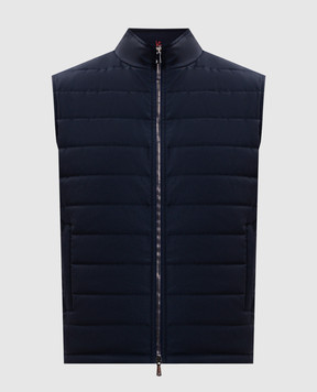 ISAIA Blue reversible vest with embroidered emblem SR733197541