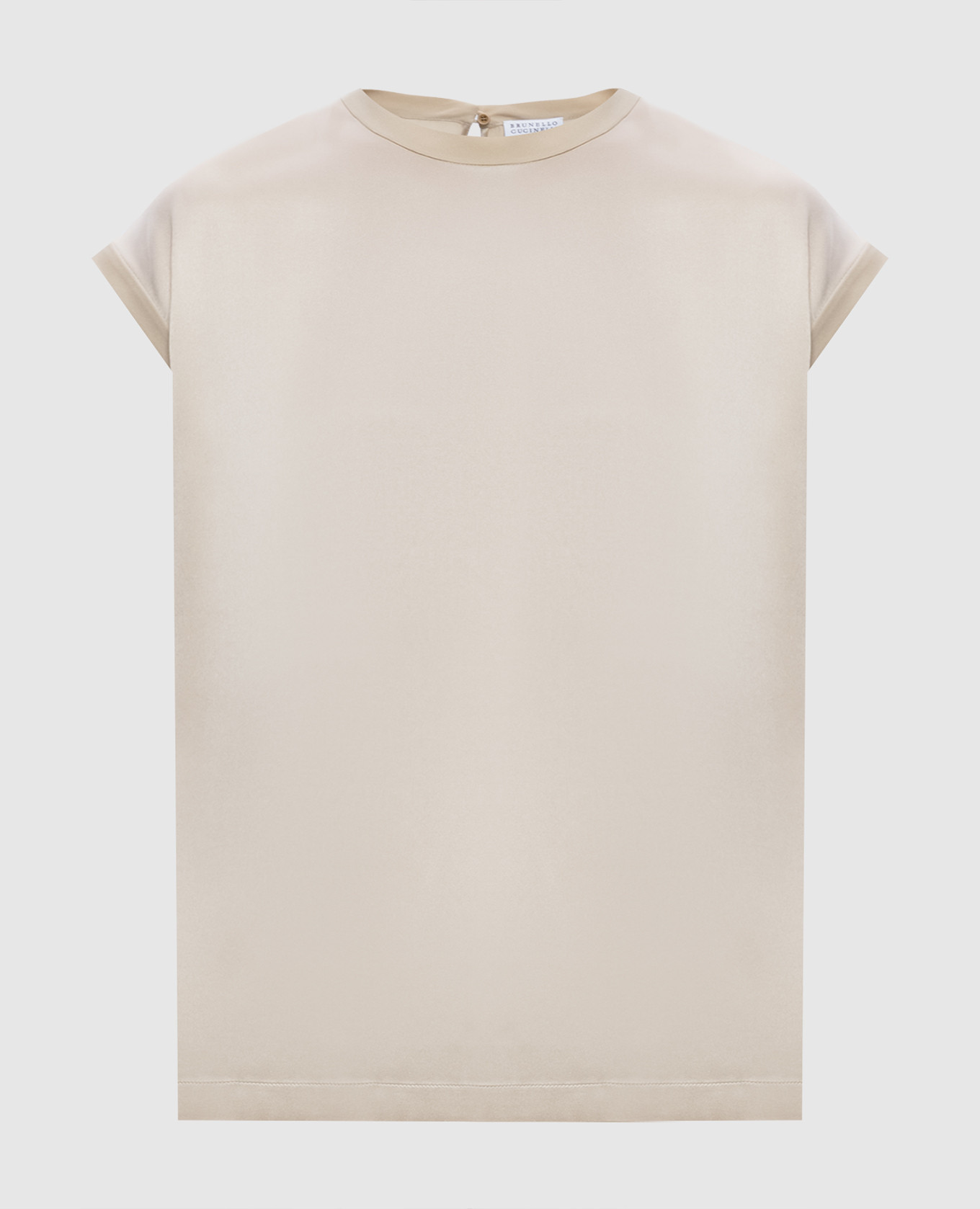 

Beige silk top with monil chain Brunello Cucinelli
