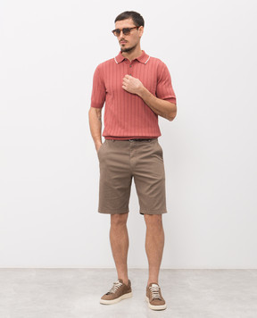 Peserico Red ribbed cotton polo shirt R59490F189173R