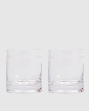 Stefano Ricci Set of whiskey glasses with logo print OCRLG003FEAGLE2pz