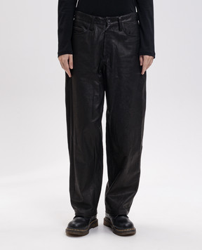 Y`S Yamamoto Black leather pants YWP04700