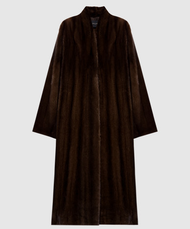 Manteau de fourrure de vison brun