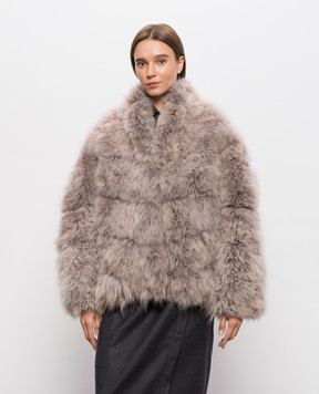 Simonetta Ravizza Beige Duck goat fur coat F06JA416H30
