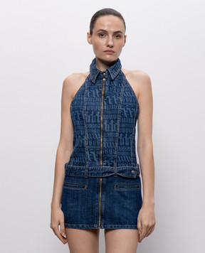 Palm Angels Denim sundress with an open back PWYM015S26DEN001