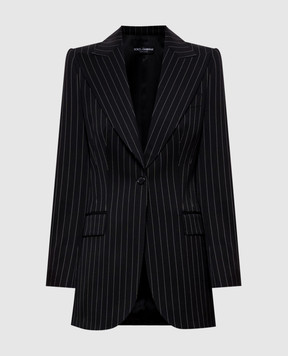 Dolce&Gabbana Black striped wool jacket F29QGTFRZAT