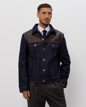 Brunello Cucinelli Blue denim combination jacket M233P6026
