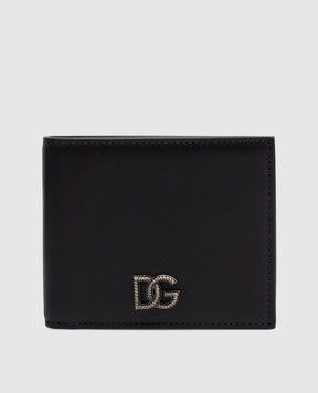 Dolce&Gabbana Black leather wallet with monogram logo BP3102AU994