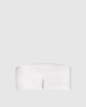 Dore & Rose White silk sleep mask with logo DEEPSLEEPMASK