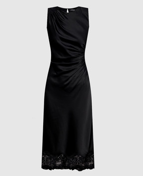 Ermanno Scervino Black midi dress with lace D492Q332APXZV