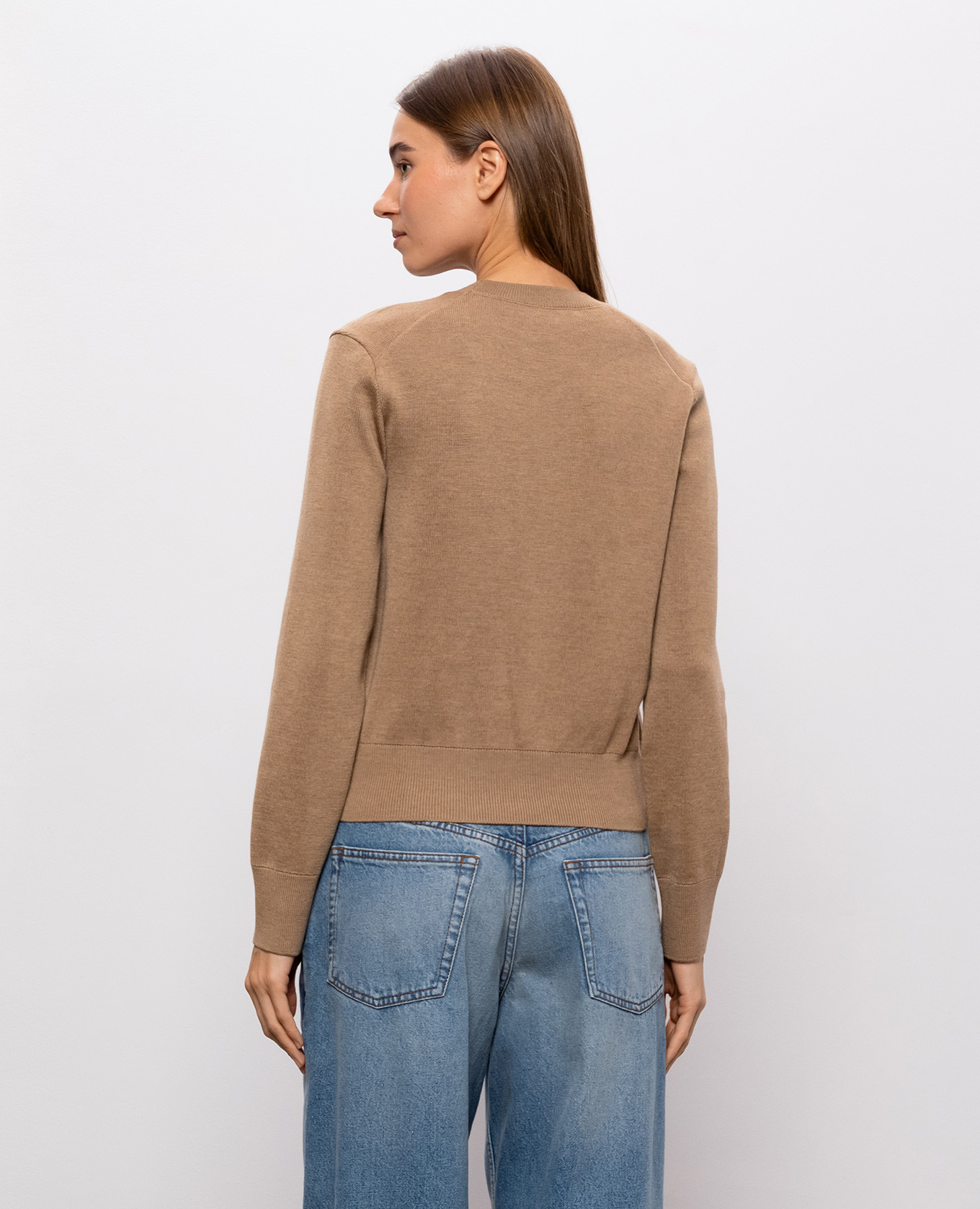 Brown merino wool jumper Ami Paris 4