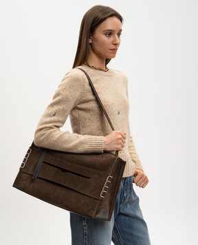 JW Anderson Brown Suede Loafer Bag HB0749LA0364w
