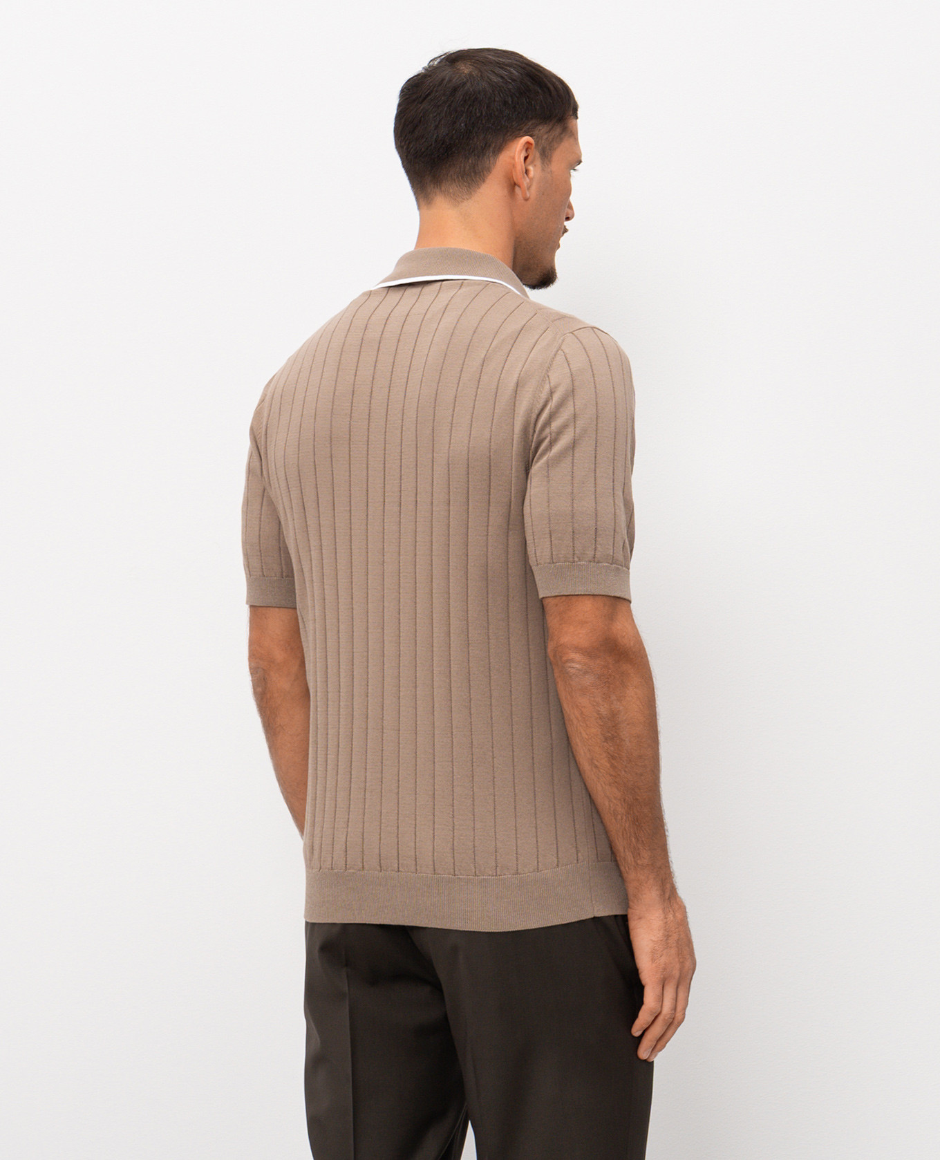 

Brown ribbed shirt with short sleeves Peserico