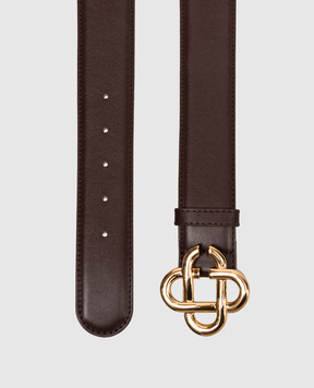 Casablanca Brown leather belt with emblem APF26ACC01414W