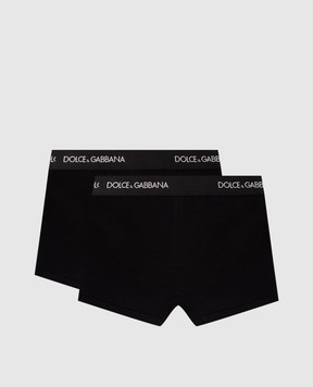Dolce&Gabbana Children's set of black boxer briefs with contrasting logo L4J701ON00G