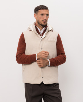 Brunello Cucinelli Beige wool down vest MM4701775